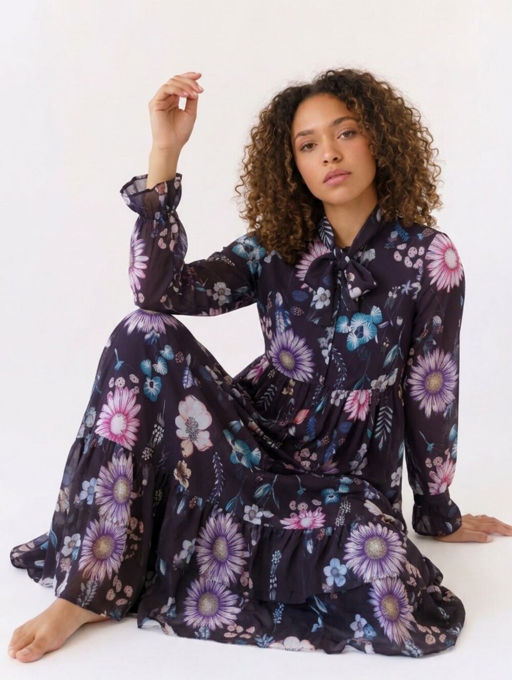 cindybaby Long Sleeve Floral Maxi
